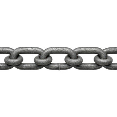 Obraz premium Close up view of a heavy duty metal anchor chain with interlocking links isolated on transparent background