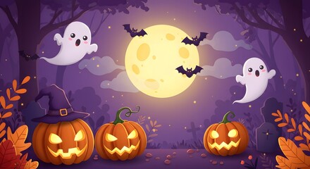 halloween background with pumpkins