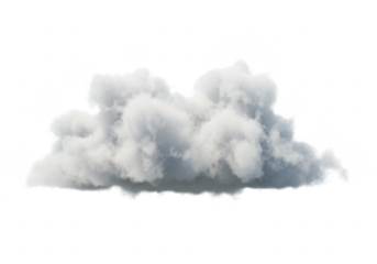 A single fluffy white cloud isolated on a transparent background