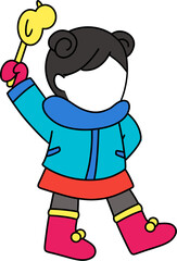 오리집게를 든 여자