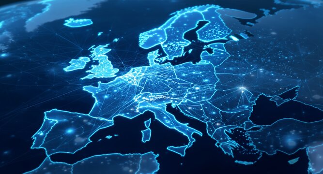 Global Network and Data Exchange Concept