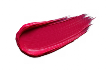 Pink lipstick smear forming a dynamic diagonal composition on a transparent background, ideal for beauty and makeup projects