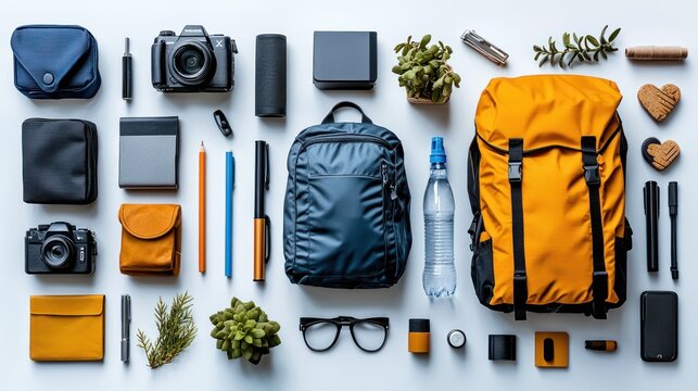 Travel essentials spread out - Powered by Adobe