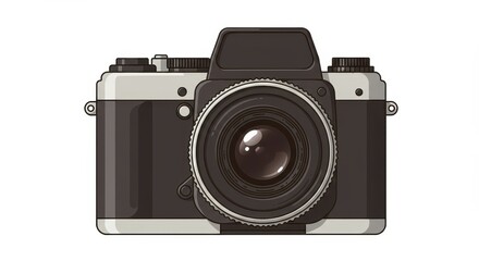 Illustration of a retro-style camera for photographic storytelling visuals
