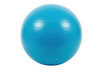 Blue exercise ball isolated on transparent background for fitness and workout