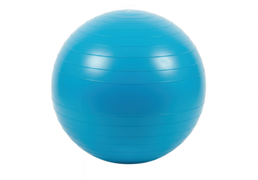Blue exercise ball isolated on transparent background for fitness and workout - Powered by Adobe
