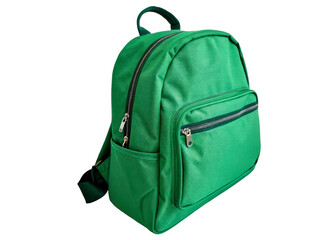 Colorful green backpack with multiple pockets