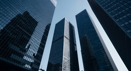 Obraz premium Modern Skyscrapers Reaching for the Sky