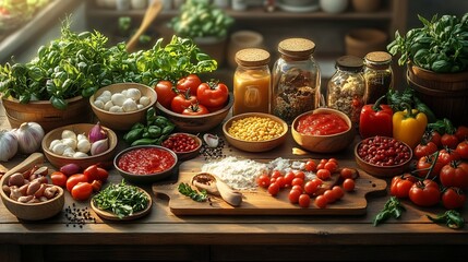 Culinary themed retirement card with a table filled with ingredients cooking utensils and a message about savoring every moment
