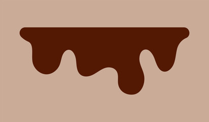 melted chocolate drip simple shape. Perfect for dessert design, sweet packaging, or confectionery labels