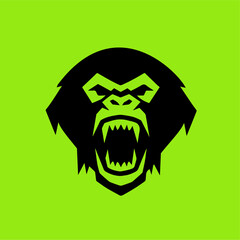 Roaring Gorilla Mascot Logo Vector
