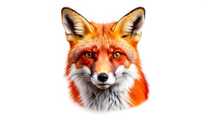 Fototapeta premium Detailed fox portrait, vibrant fur, intense gaze
