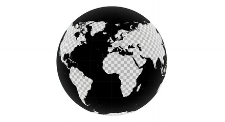 Obraz premium Stylized Earth Globe with Transparent Background