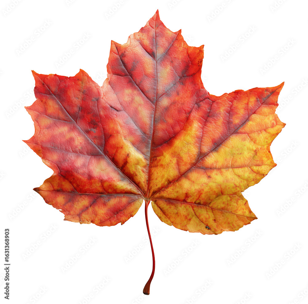 Canvas Prints red and orange autumn maple leaf isolated on a transparent background