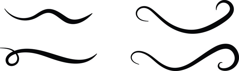Squiggle brush scribble underline. Marker pen emphasis highlight swoosh stroke. marker emphasis squiggle element. swoosh brush underline
