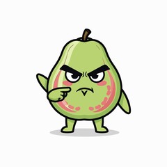 Angry Pear Character A Playful Illustration of Fruit with Attitude