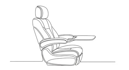 Comfortable Modern Car Seat with Adjustable Headrest and Armrest in Minimalist Style