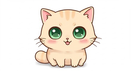 Fototapeta premium 可愛い猫 大きく輝く瞳 幸せな表情 優しい光に包まれて. AI Generated