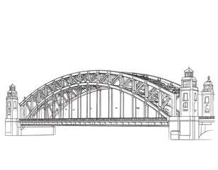 Fototapeta premium Architectural bridge drawing