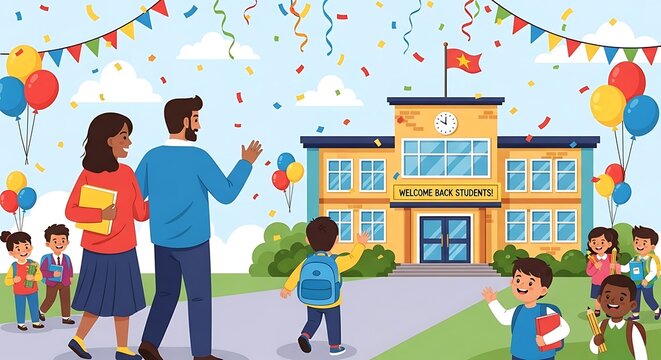 Schoolchildren at home time
