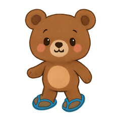 Obraz premium PNG Cute cartoon bear illustration.