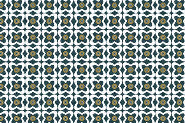 Floral Ikat Seamless Dark Background Pattern