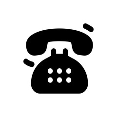 Illustration of an old fashioned rotary dial telephone ringing in black and white vector illustration