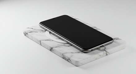 Smartphone on Marble Wireless Charger