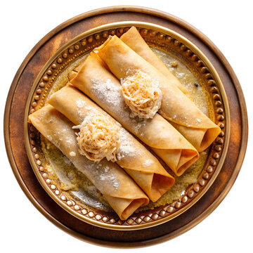 Traditional Bengali Layered Patishapta Sweet PNG for Festive Design