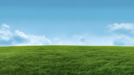 Fototapeta premium Green lawn and blue sky image