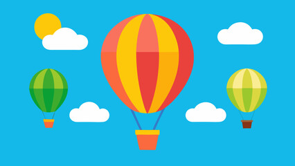 Fototapeta premium hot air balloons colorful sun sky travel fly fun