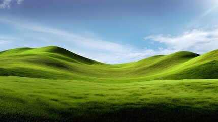 Obraz premium Green lawn and blue sky image