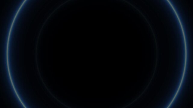 Abstract neon circle radio waves looping background. Searching process in futuristic interface.Radar signal concept.