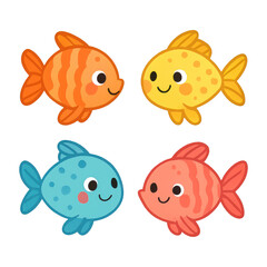 Fototapeta premium PNG Colorful cartoon fish illustration.