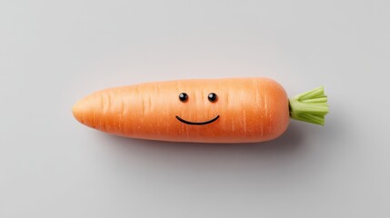 Creative carrot delight with a smiling face made from vegetables showcasing whimsical charm and playful design