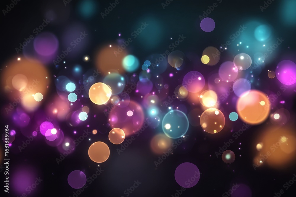 Wall mural luminous dots and blurred lights create a festive atmosphere in stunning abstract design background