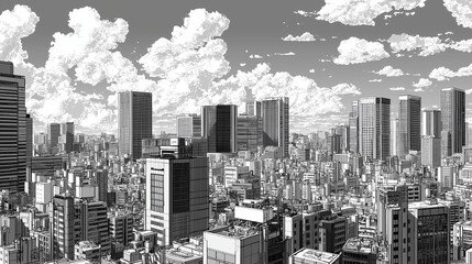 Manga city skyline