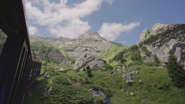 Cogwheel Train Ascending Mount Pilatus, Switzerland