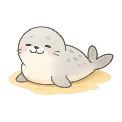 Fototapeta premium PNG Cute cartoon seal illustration.