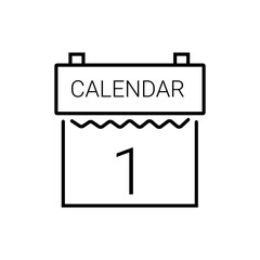 Minimalist monochrome design of calendar day one. Suitable for planner templates, event reminders, project kickoff graphics, and new year themes.