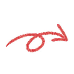 赤いクレヨンで描いた手描きの矢印