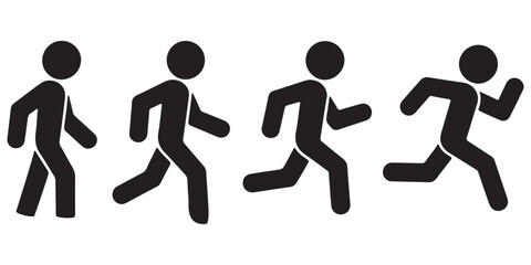 Running people silhouette vector illustration