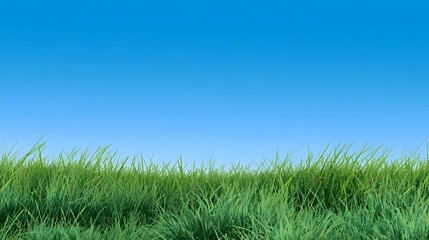 Fototapeta premium Green lawn and blue sky image