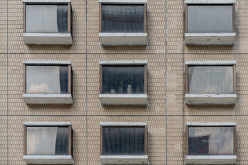 Fototapeta premium Contemporary office buildings in an urban area with clean lines and modern design.