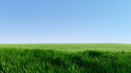 Fototapeta premium Green lawn and blue sky image