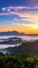 Obraz premium Misty mountain sunrise (3)