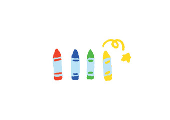 手描きの可愛いクレヨンのイラスト