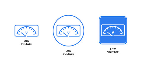 Low voltage Meter Gauge Icon Set for Electrical Safety and Power Monitoring