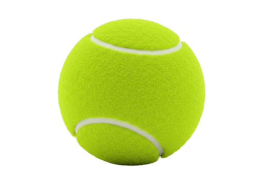 A single bright yellow tennis ball isolated on a transparent background, ready for a game of tennis - Powered by Adobe