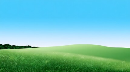 Obraz premium Green lawn and blue sky image